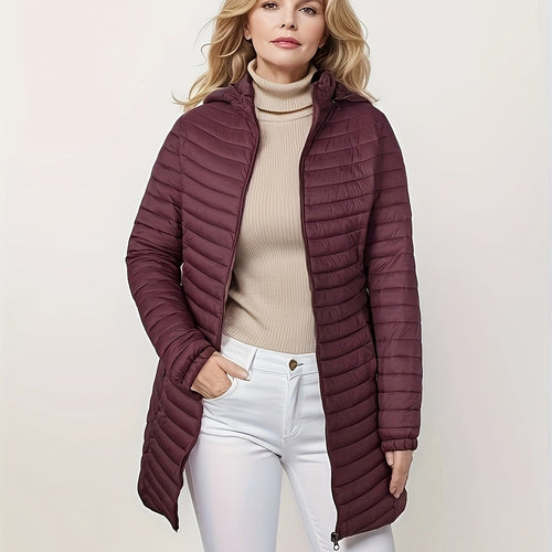 Heidi-Mode | Veste Matelassée Décontractée Avec Capuche Et Fermeture Éclair Sur Le Devant