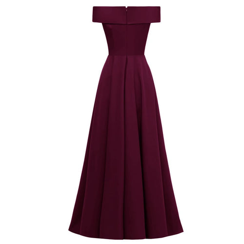 Heidi-Mode | Elegantes Off-Shoulder Langes Catwalk Abendkleid