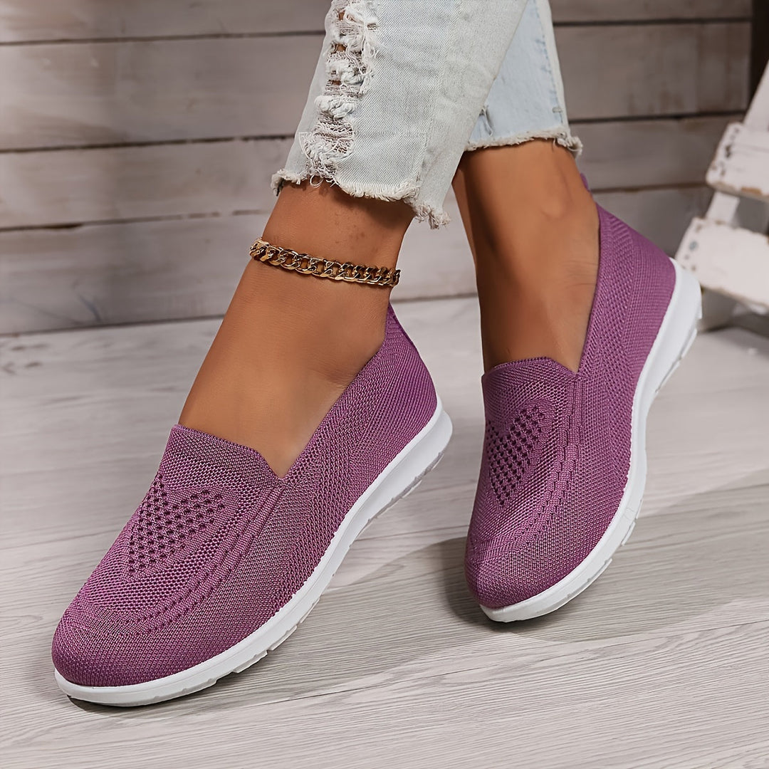 Heidi-Mode | Einfarbige Gestrickte Sneaker Für Damen