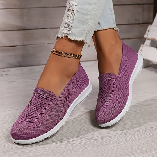 Heidi-Mode | Einfarbige Gestrickte Sneaker Für Damen
