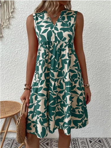 Heidi-Mode | Stilvolle Damenkleid mit Blattmotiv für Den Sommer