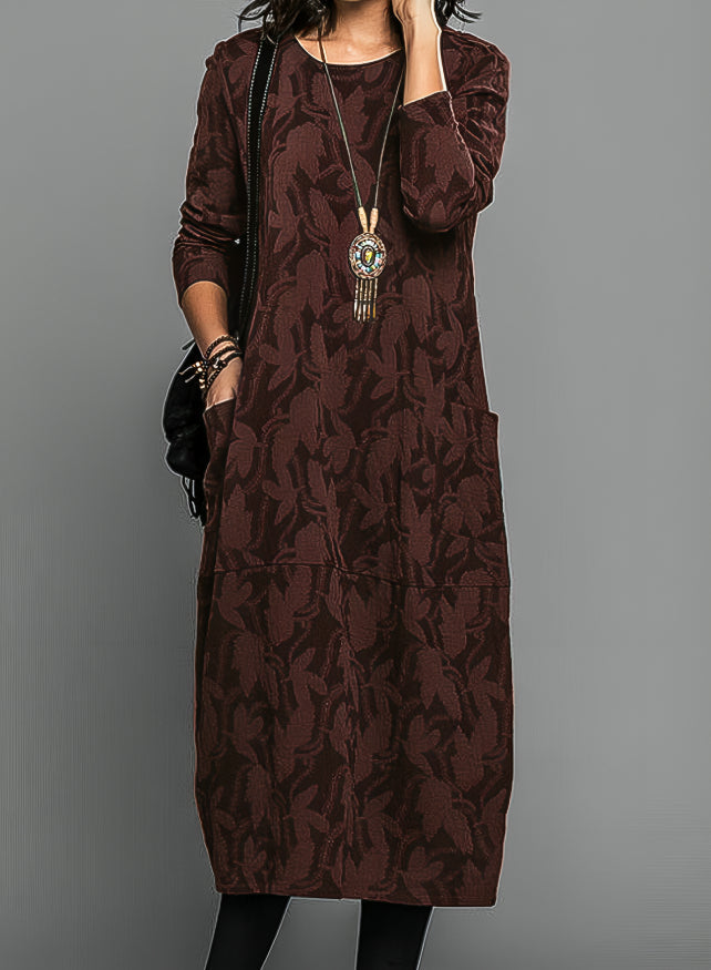 Luxuriöses Winterkleid mit Druck