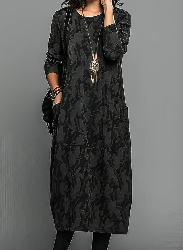 Luxuriöses Winterkleid mit Druck