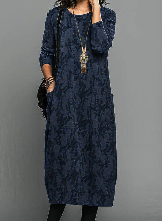 Luxuriöses Winterkleid mit Druck