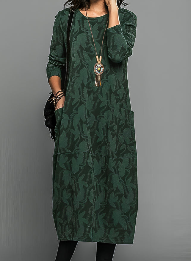 Luxuriöses Winterkleid mit Druck