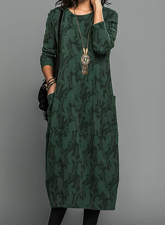 Luxuriöses Winterkleid mit Druck