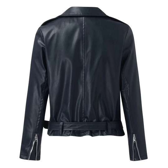 Heidi-Mode | jacke Damen Biker Modell mit Gürtel und Reißverschlussdetails