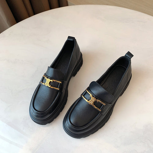 Loafers Vrouwen Herfst Nieuw Leder