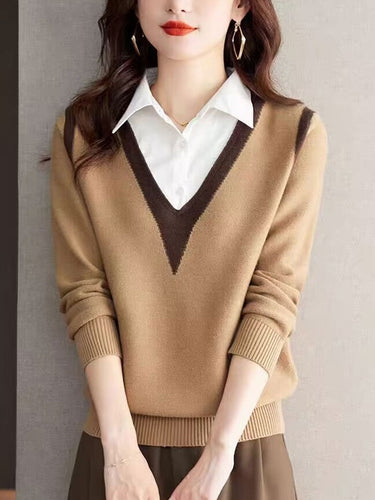 Heidi-Mode | Sweater Damen V-Ausschnitt Strickpullover