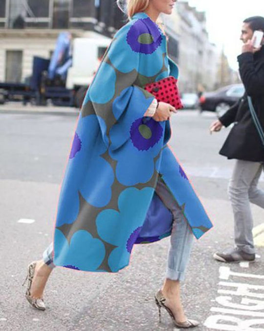 Heidi-Mode | Bedruckter Langer Mantel