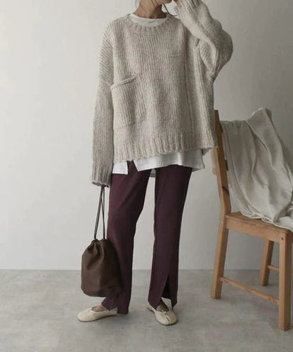 Bequemer Oversize-Pullover mit Tasche