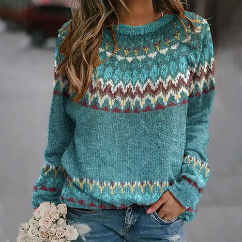 Heidi-Mode | Retro-Wellenmuster-Pullover
