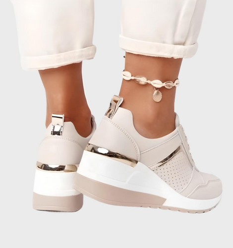 Heidi-Mode | Sneakers Leichtgewicht, Atmungsaktive Sneakers Mit Keilabsatz Für Damen