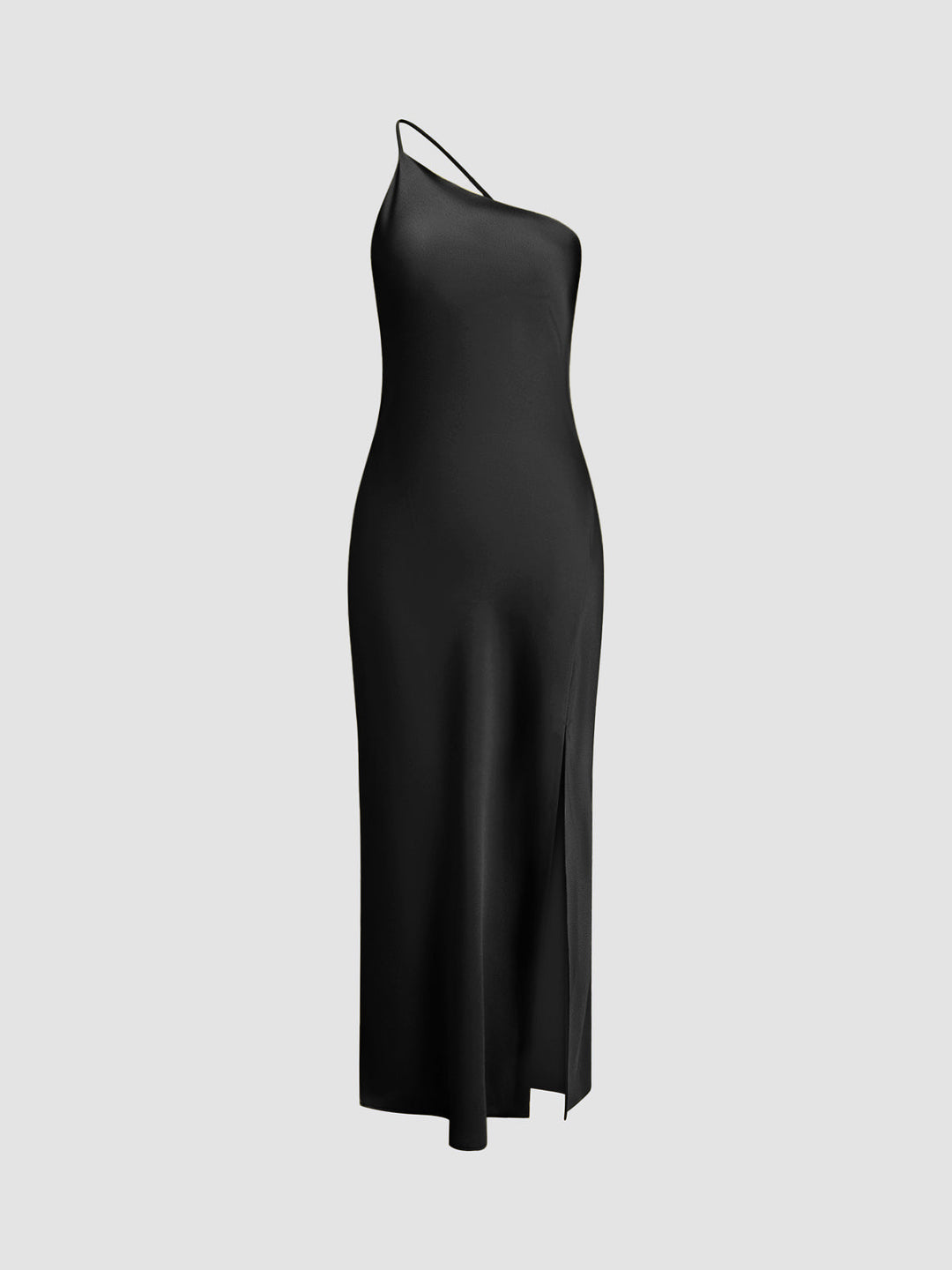 Lange satin Kleid mit Schlitzen am Rücken