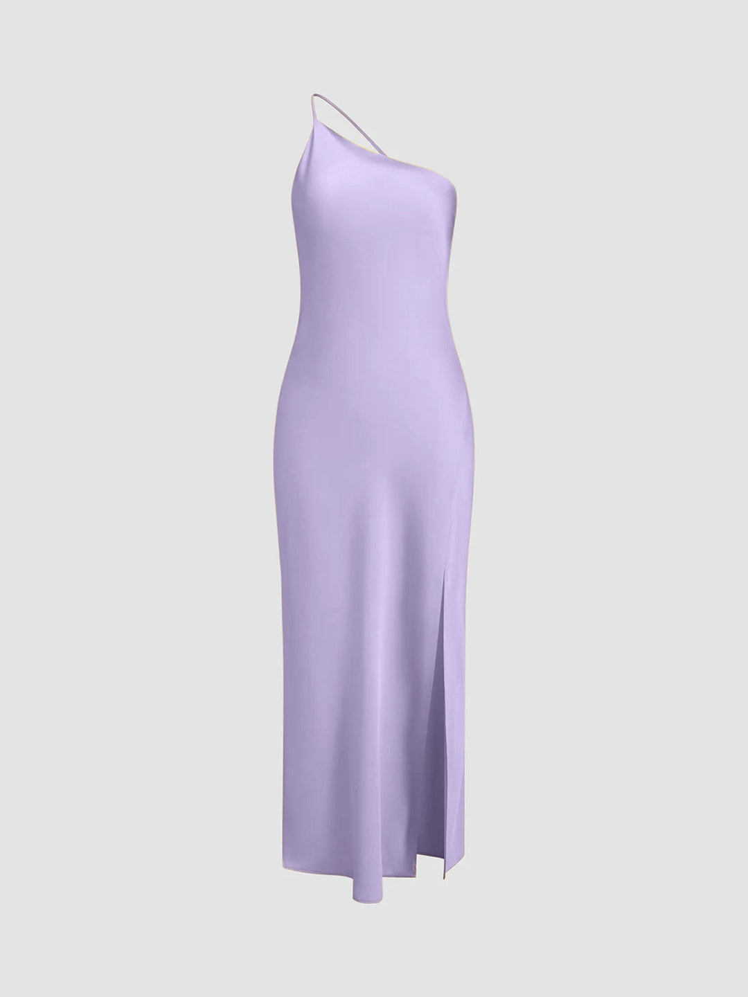 Lange satin Kleid mit Schlitzen am Rücken