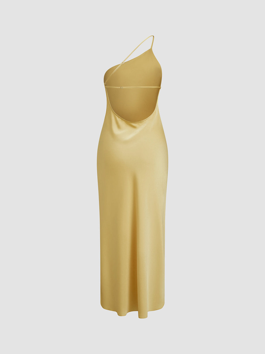 Lange satin Kleid mit Schlitzen am Rücken