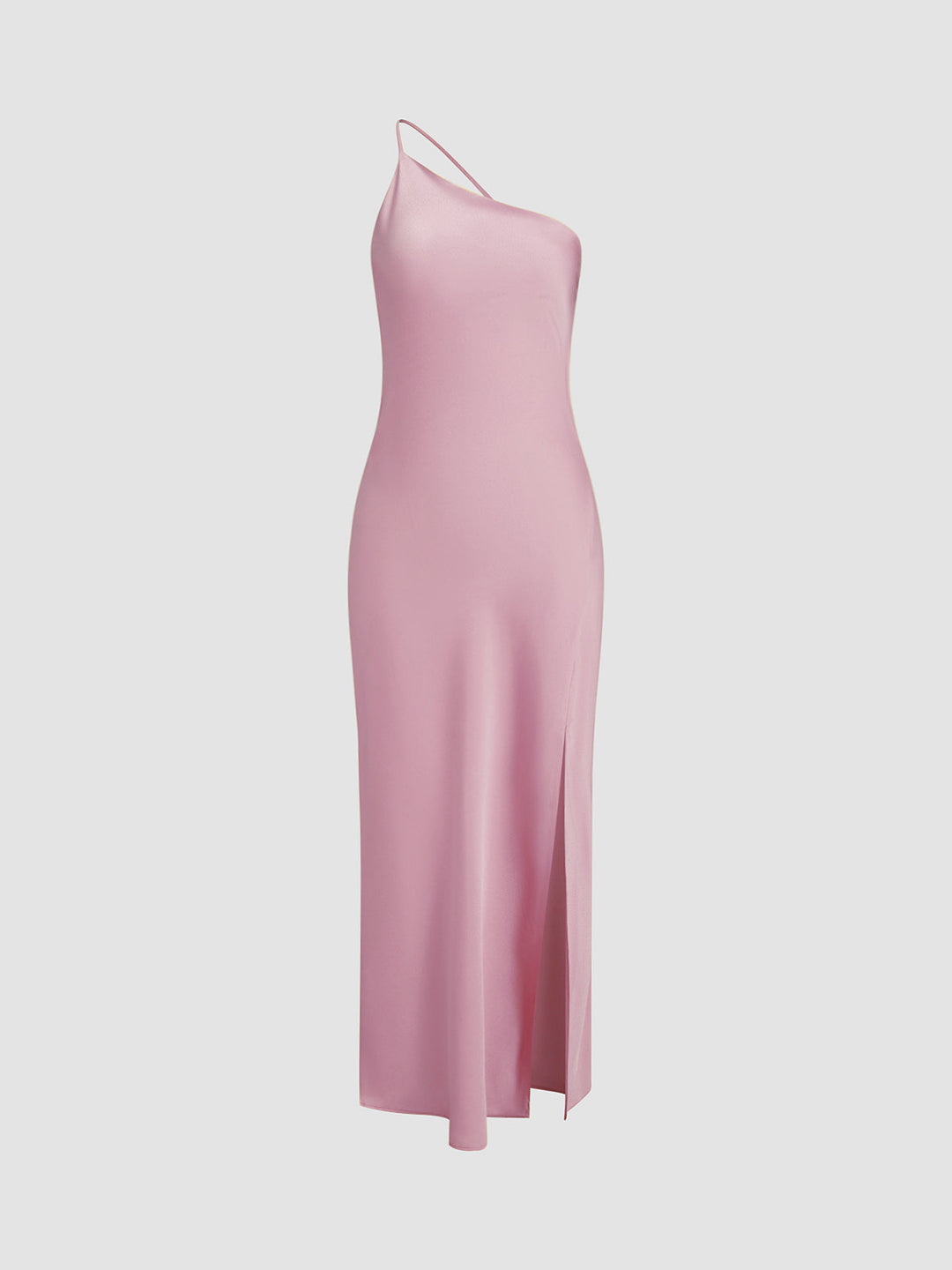 Lange satin Kleid mit Schlitzen am Rücken