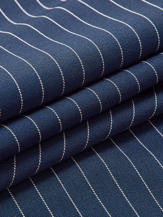 Heidi-Mode | Elegante Nadelstreifen-Faltenhose mit Weitem Bein