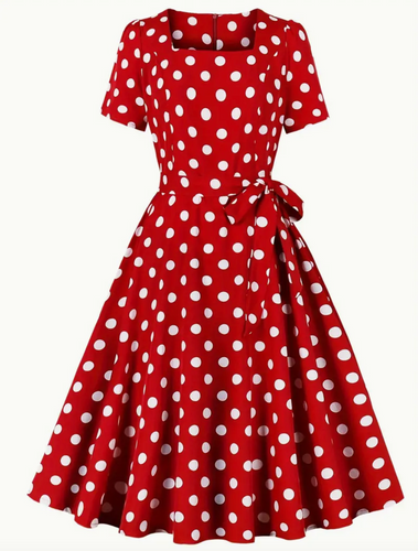 Heidi-Mode | Elegante Vintage Polka Kleid für Frühling/Sommer