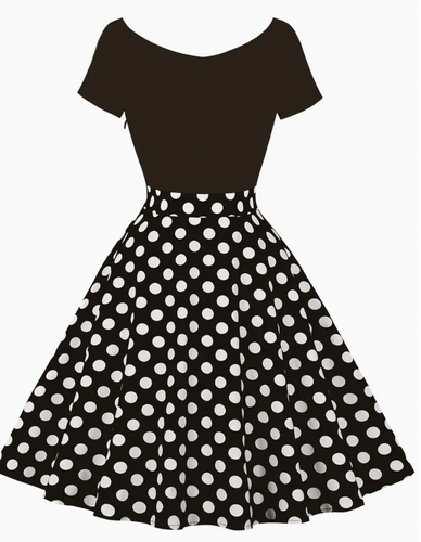 Heidi-Mode | Elegante Jahrgang Polka Kleid für Den Frühling