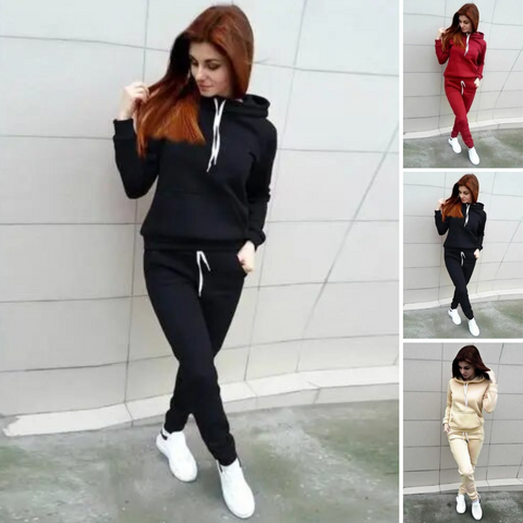 Heidi-Mode | Retro Eleganter Bequemer Jogginganzug mit Kapuze für Damen Ideal für Den Sommer