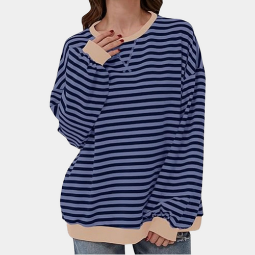 Übergroßer Und Gestreifter Pullover Für Damen