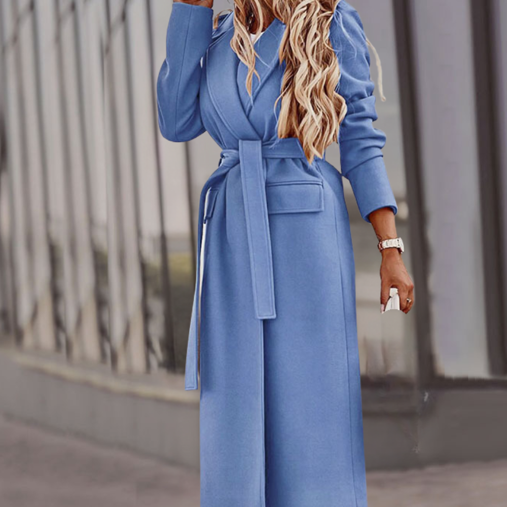 Heidi-Mode | Damen Eleganter Mantel Mit Gürtel