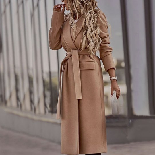Heidi-Mode | Damen Eleganter Mantel Mit Gürtel