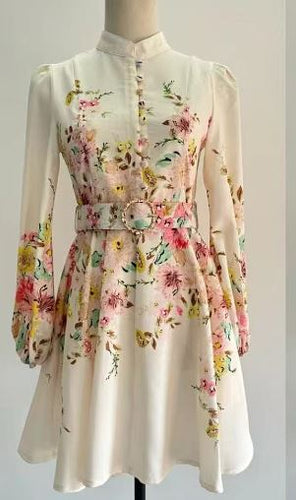 Bedrucktes Minikleid mit Knopfleiste
