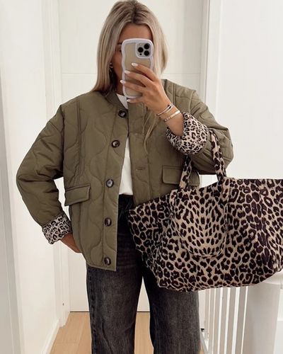 Heidi-Mode | Trendy Jacke mit Leopardenfutter
