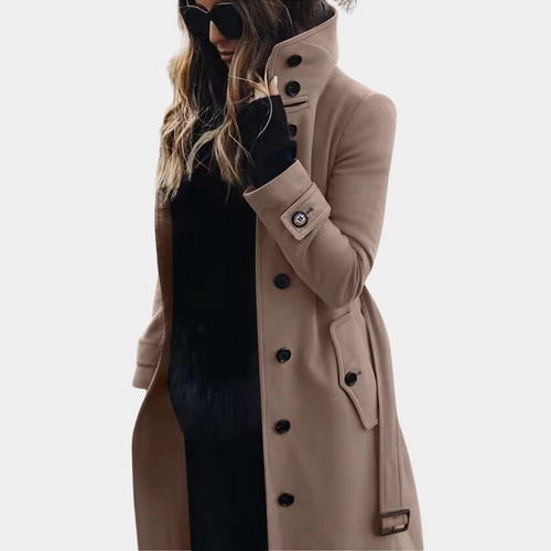 Heidi-Mode | Damen Mantel Elegant Zweireihig mit Doppelknopfleiste