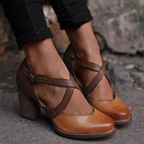 Heidi-Mode | Leder Clogs Sandalen für Damen mit Absatz, Stilvoll und Komfortabel