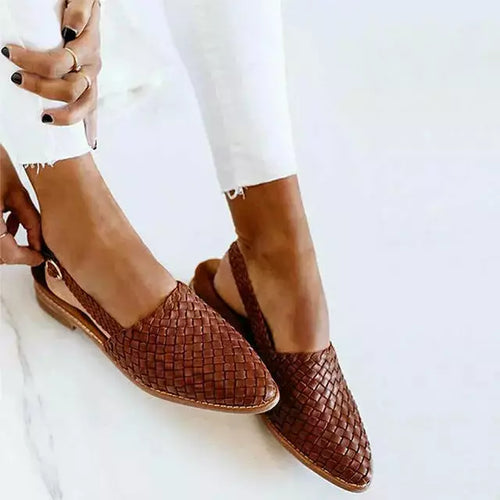 Heidi Geflochtene Spitze Flache Schuhe