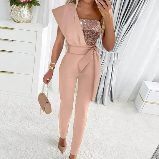 Heidi - Jumpsuit mit Patchwork und funkelnden Pailletten