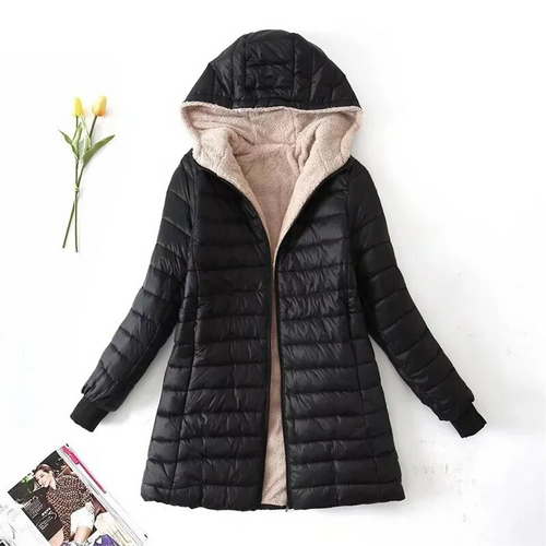 Heidi-Mode | Langer Mantel Leichte Damenjacke Mit Fleeceeinsatz Für Den Winter