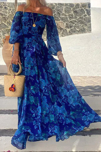 Heidi-Mode | Off-Shoulder Maxikleider mit Blumenmuster, Perfekt für Den Urlaub