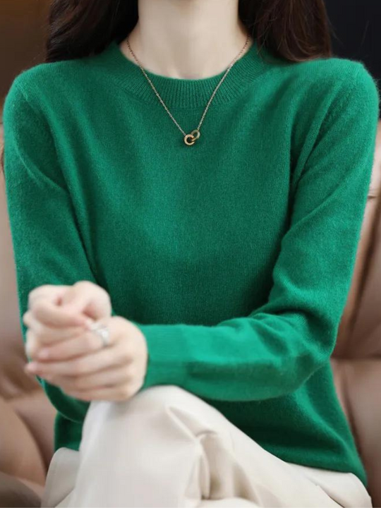 Bequemer Wollpullover mit langen Ärmeln
