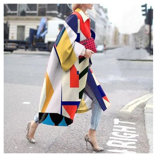 Heidi-Mode | Bedruckter Langer Mantel