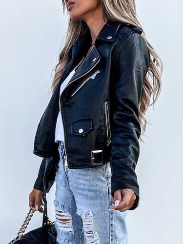 Heidi-Mode | Kurze Damen-Perfecto-Jacke aus Lederimitat