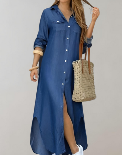 Heidi-Mode | Lange Jeanskleid für Den Sommer