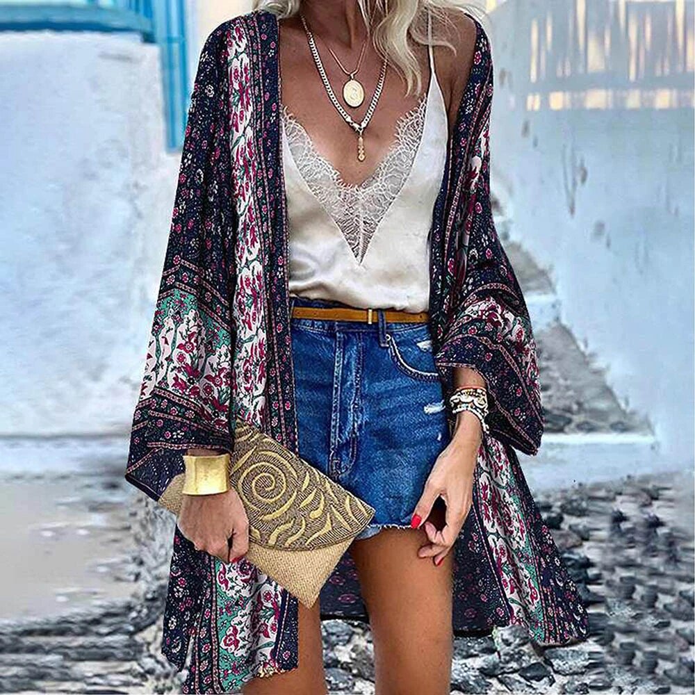 Kimono Überwurf Boho-Muster