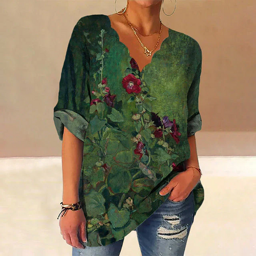 Heidi-Mode | Damen bluse mit Blumendruck