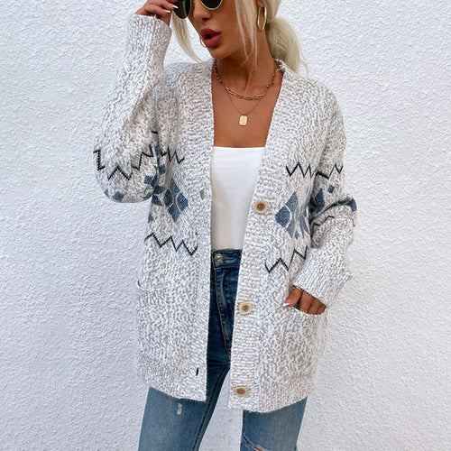 Heidi-Mode | Warme Damen Strickjacke mit langen Ärmeln