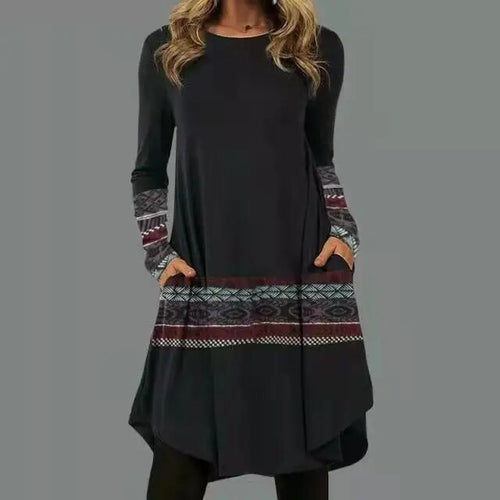 Heidi-Mode | Lefèvre Langarm Boho-Style Kleid