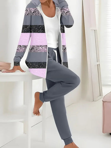 Heidi-Mode | Hosenanzug aus Polyester-Strickstoff mit Allover-Print