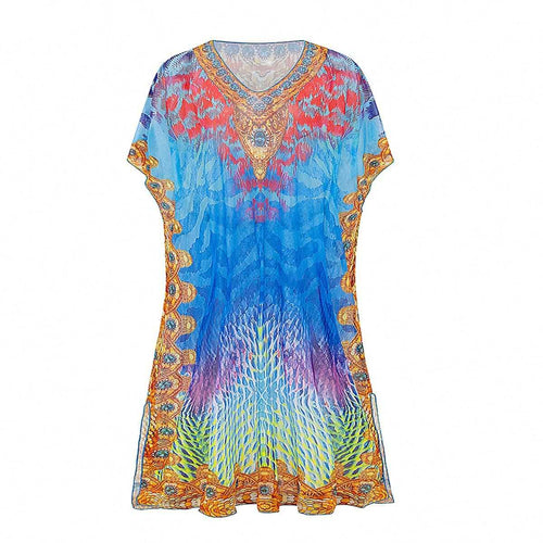 Damen Strandkleid mit kunstvollem Muster Heidi-Mode