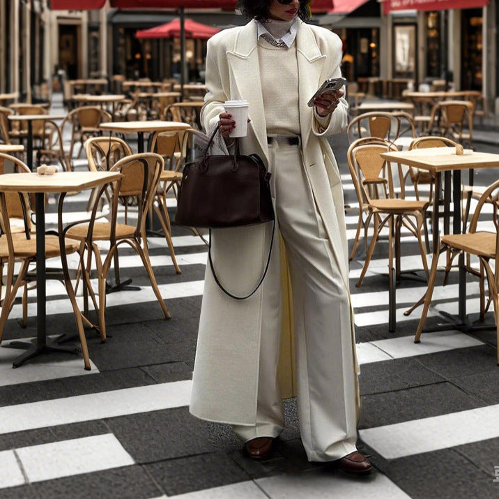 Damen Eleganter Oversized-Mantel aus hochwertigem Wollmix mit Seitentaschen Heidi-Mode