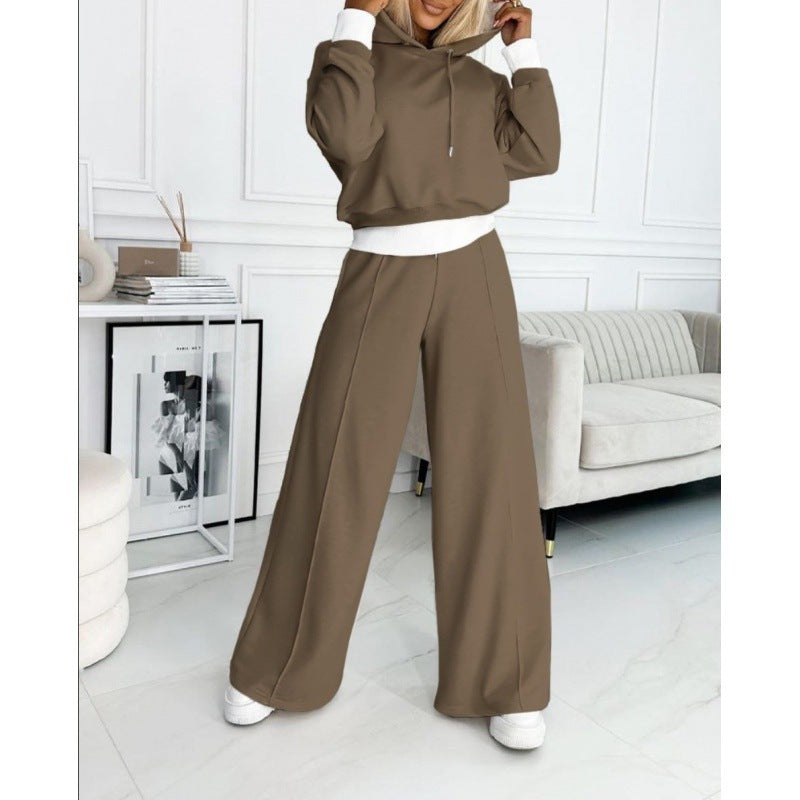 Damen Sportliches Lounge-Set mit weitem Schnitt und Kapuze Heidi-Mode