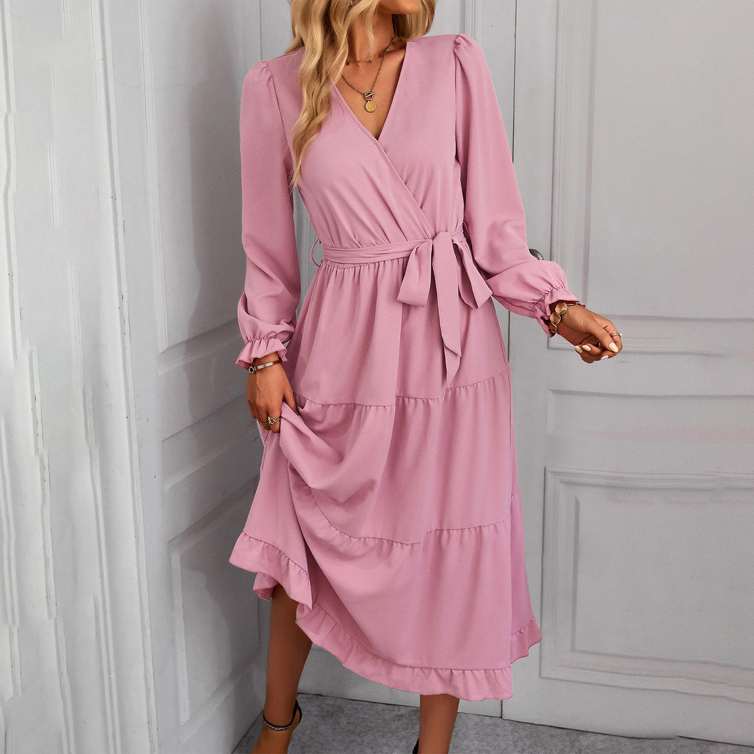 Damen Wickelkleid mit Volantärmeln und elegantem Schnitt Heidi-Mode