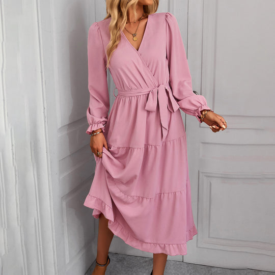 Damen Wickelkleid mit Volantärmeln und elegantem Schnitt Heidi-Mode